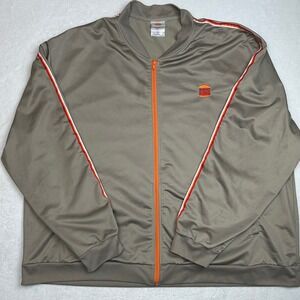 Burger King Track Jacket Mens 4XL Gray Orange Zip Up Bomber Style Logo